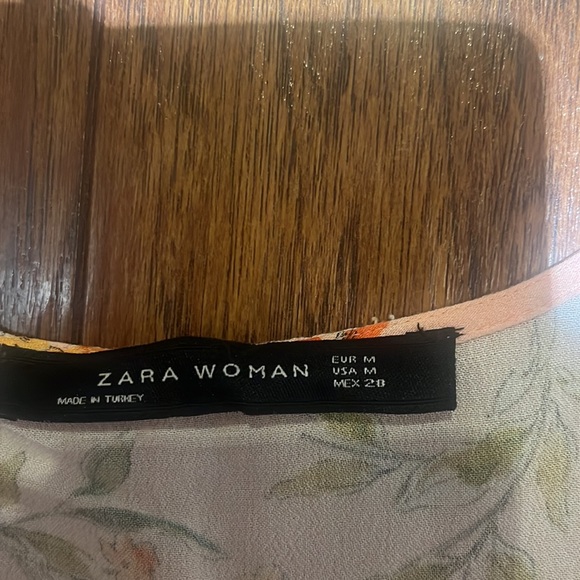 🌼 ZARA WOMAN Floral Side-Button Dress | Size M | Waist Tie | NWOT - Picture 5 of 6